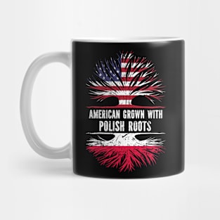 American Grown with Polish Roots USA Flag Mug